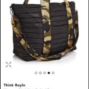 Think Royln wingman black quilted tote